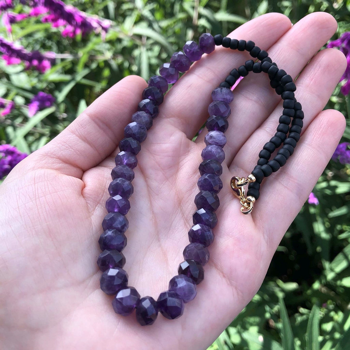 Amethyst & Japanese seed bead