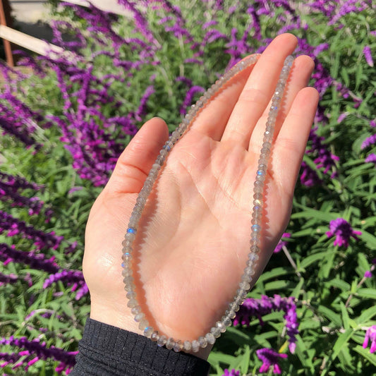 Full strand Labradorite with a Silver clasp